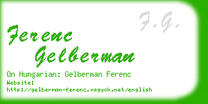 ferenc gelberman business card